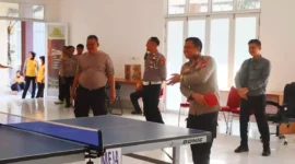 Keterangan poto : Kapolres Lebak AKBP Suyono Saat membuka Turnen Tenis Meja 