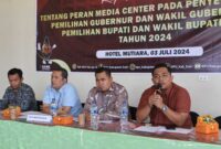 Keterangan foto : Komisi Pemilihan Umum Kabupaten Dairi Sumatera Utara (KPU Dairi) menggelar Rapat Koordinasi Peran Media Center bersama para insan pers, di Hotel Mutiara, Jalan Perluasan Dairi, pada Rabu (03/07/2024)