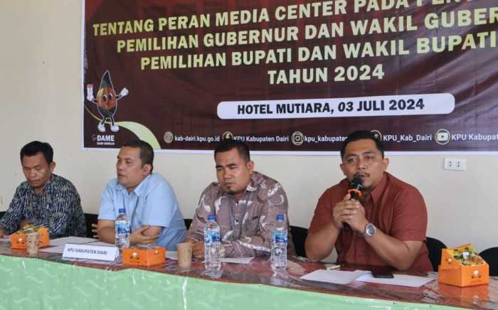 KPU Dairi Gelar Koordinasi Peran Media Center Bersama Insan Pers