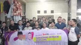 Keterangan foto : Milenial dari Relawan Maesal - Intan (Manis) Kabupaten Tangerang terus melakukan konsolidasi dengan melakukan deklarasi untuk mendukung Moch Maesyal Rasyid dan Intan Nurul Hikmah untuk maju sebagai calon Bupati dan Wakil Bupati Kabupaten Tangerang tahun 2024, Senin (29/7/2024) 