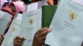 Keterangan poto : Ilustrasi pembuatan Sertifikat Tanah PTSL.
