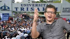 Keterangan foto : Pengamat politik Rocky Gerung ikut berkomentar atas kemelut berkepanjangan yang menimpa Universitas Trisakti, Selasa (4/8/2024) 