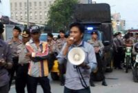 Keterangan foto : Ketua Federasi Serikat Buruh Kerakyatan (FSBK) Sumatera Selatan, Irman Bunawolo, Jumat (16/8/2024)