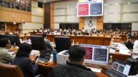 Keterangan foto : Menteri Hukum dan HAM, Supratman Andi Agtas, memaparkan bahwa pagu anggaran Kementerian Hukum dan Hak Asasi Manusia, (Rabu, 4/9/2024) 