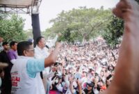 Raffi kepada puluhan ribu warga yang hadir di acara Gebyar Jalan Sehat, di Area Komersil Grand Batavia, Pasar Kemis, Kabupaten Tangerang, pada Sabtu, (21/9/2024).