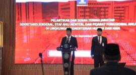 Keterangan foto : Ketua STIK Lemdiklat Polri Resmi Dilantik Jadi Sekjen Kemenkumham, (TerasMedia/foto) 