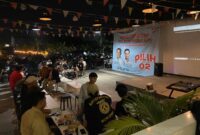 Keterangan foto : Ratusan Mahasiswa Kab.Tangerang Nobar Dukung Timnas dan Deklarasi Andra Soni, (Selasa, 15/10/2024)