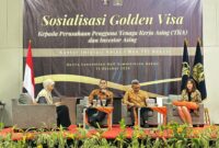 Kantor Imigrasi Kelas I Non TPI Bekasi gelar sosialisasi Golden Visa bagi perusahaan pengguna Tenaga Kerja Asing (TKA) dan investor asing di Harris Convention Hall, Jumat (11/10).