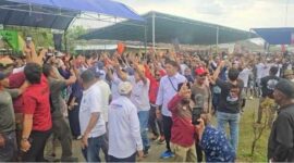 Keterangan foto : kampanye di desa Lelilef, kecamatan Weda Tengah pada tanggal 11 November 2024 yang digelar oleh pasangan calon bupati dan wakil bupati Elang-Rahim, Jumat (15/11/2024) 