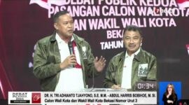 Keterangan foto : Debat Kedua Pilkada Kota Bekasi dilaksanakan pada 22 November 2024 di Studi TVOne Jakarta, Jumat (22/11/2024) 