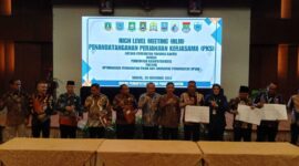 Usman Asshiddiqi Qohara dalam High Level Meeting (HLM) Penandatanganan Perjanjian Kerja Sama (PKS) antara Pemerintah Provinsi Banten dengan Pemerintah Kabupaten/Kota tentang Optimalisasi Pemungutan Pajak dan Sinergi Pemungutan Opsen di Horison Ultima Ratu, Kota Serang, Kamis (28/11/2024).