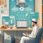 Keterangan foto : Ilustrasi Pemuda Muslim dalam Kebangkitan nasional di Era Digital, (Senin, 2/12/2024) 