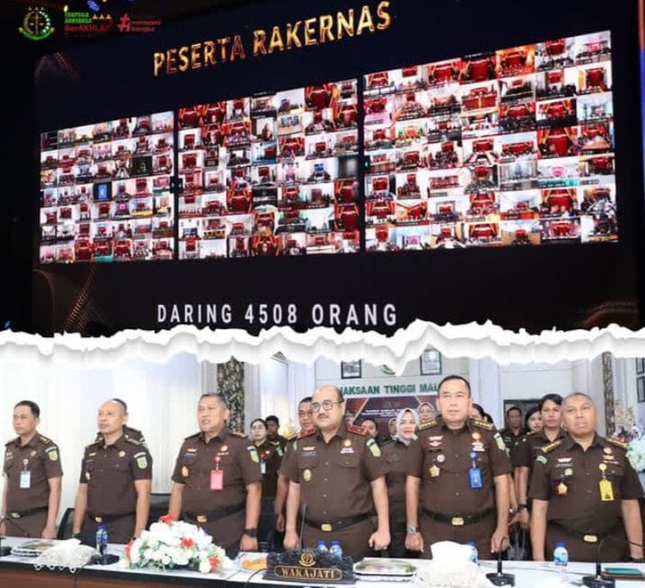 Kepala Kejaksaan Tinggi Maluku Agoes Soenanto Prasetyo, S.H.,M.H didampingi Asisten Pembinaan Cumondo Trisno, S.H, Asisten Tindak Pidana Umum Yunardi, S.H dan Kabag TU Ariyanto Novindra, S.H.,M.H, hadir secara luring (Tatap Muka) di The Sultan Hotel dan Residence Jl. Gatot Subroto Kota Jakarta Pusat, pada hari ini Selasa (14/01/2025).