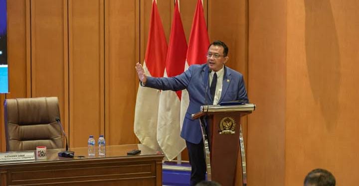 Keterangan foto : Ketua DPD Partai Demokrat (PD) Jawa Barat Anton Sukartono Suratto, Senin (24/2/2025)