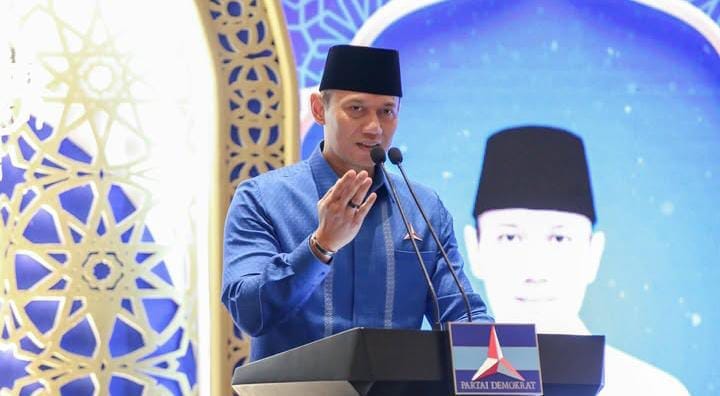 Keterangan foto : Ketua Umum Demokrat, Agus Harimurti Yudhoyono (AHY), Senin (24/3/2025)