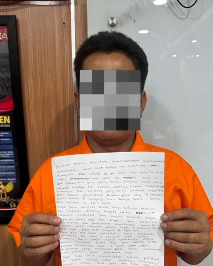 Keterangan foto : tersangka TS di Rutan Polda Metro Jaya, Selasa (29/4/2025)