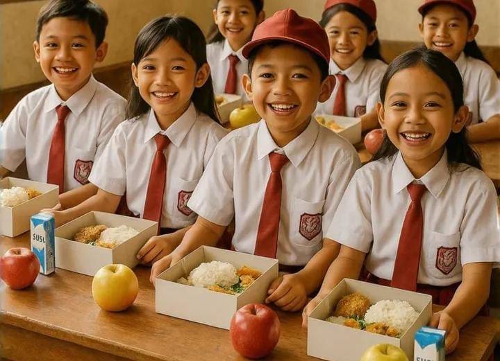 Ilustrasi makan bergizi gratis