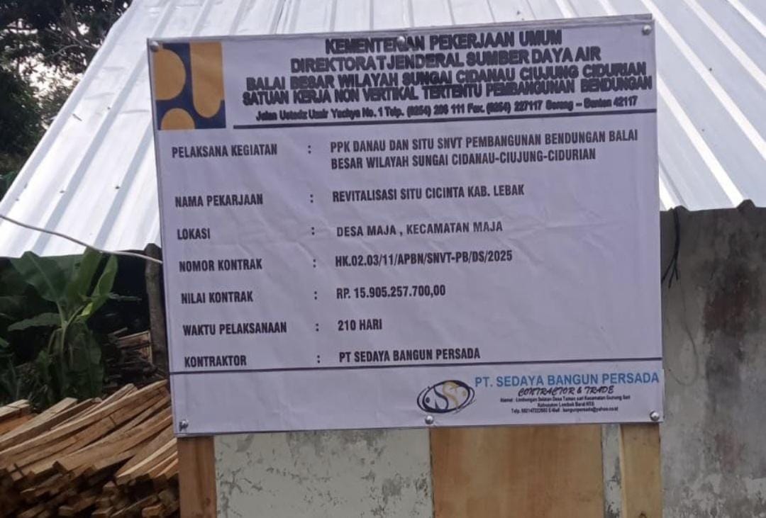 Keterangan foto : Proyek Cisitu Cicinta Maja, Minggu (23/11/2025)