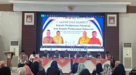 Keterangan foto: Acara lepas sambut Kepala Puskesmas Pakuhaji dan Kepala Puskesmas Sukawali, Kamis (29/1)