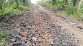 Foto: Program pemeliharaan dan pembangunan Jalan Usaha Tani (JUT) di Desa Cikeusik, Kecamatan Wanasalam, Kabupaten Lebak.
