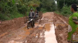 Keterangan foto: Kondisi infrastruktur jalan pedesaan di Kabupaten Banyuasin, Sumatera Selatan.