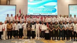Keterangan foto : Pengukuhan ABPEDNAS wilayah Sulawesi Selatan, Kamis (29/1/2026)