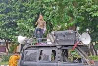 Keterangan foto : Mahasiswa Anti Korupsi dan Kolusi Indonesia (MAKKI) Demo terkait kuota Pupuk di Jakarta, Selasa (27/1/2026)