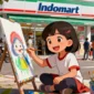 Keterangan foto: Agis dengan bangga menawarkan hasil karyanya sendiri, Selasa (16/2/2026)