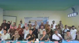 Keterangan foto : Kantor Pertanahan Kabupaten Halmahera Tengah (Kantah Kab Halteng) kolaborasi dengan Kejaksaan Negeri (Kejari) Halmahera Tengah menyelenggarakan kegiatan penyuluhan tentang Pendaftaran Tanah Sistematis Lengkap (PTSL) di Desa Wailegi, Kamis (5/2/2026)