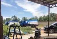 Keterangan foto : Dugaan aktivitas BBM yang ilegal, Sabtu (28/3/2026)