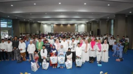 Keterangan foto : Ikatan Alumni Universitas Widya Gama Malang (IKAWIGA) bersama Lembaga Penjamin Simpanan (LPS) dalam program Peduli Bakti Negeri, Sabtu (7/3/2026)