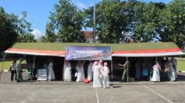 Keterangan foto : Bazar Ramadan TNI Kodim 0601 Pandeglang pada Sabtu (14/3/2026)