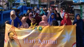Keterangan poto ; Suasana kegiatan karnaval yang di selenggarakan oleh SKh Negeri 01 Lebak dalam rangka memperingati Hari Kartini Tahun 2026 (Doksus)