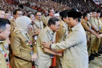 Keterangan foto: Gubernur DKI Jakarta Pramono Anung saat menyapa Presiden Prabowo Subianto, Kamis (23/4/2026)