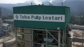 Keterangan foto : PT TPL di Toba Samosir, Senin (27/4/2026)
