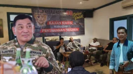 Keterangan foto : inerja Kementerian Pertahanan (Kemenhan) kembali menjadi sorotan tajam dalam sebuah diskusi strategis yang digelar di kawasan Cikini, Jakarta Pusat, Senin (20/04/2026). 