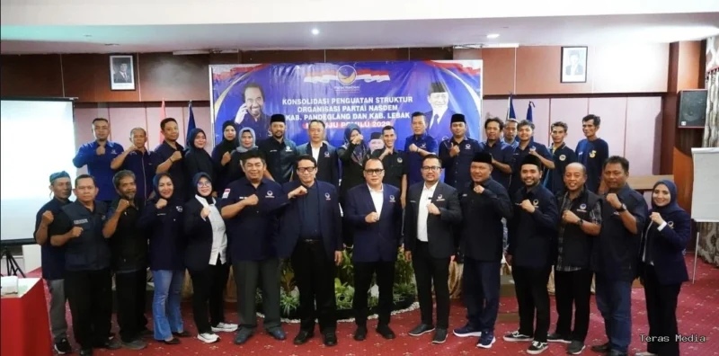 Keterangan foto : Partai NasDem Provinsi Banten terus memperkokoh struktur organisasi dan soliditas kader melalui serangkaian kegiatan konsolidasi yang digelar di berbagai wilayah, Jumat (8/4/2026)