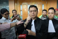 Keterangan foto : Jaksa Penuntut Umum (JPU) Roy Riady memberikan klarifikasi tegas terkait kondisi kesehatan Nadiem yang sempat menjadi perbincangan publik, Selasa (5/4/2026)