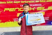 Keterangan poto : M Almer, peraih medali perunggu O2SN tingkat Kabupaten