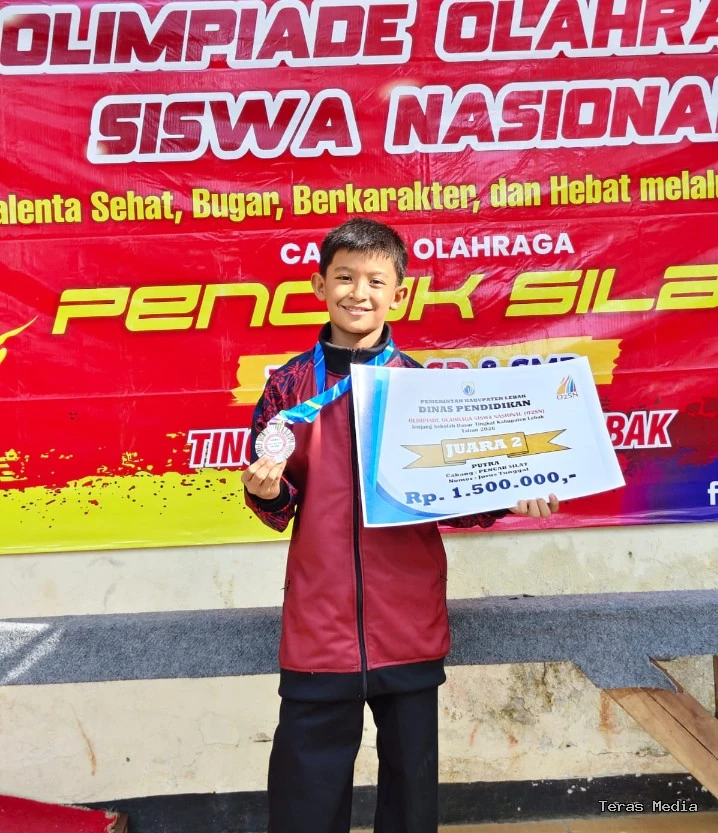 Keterangan poto : M Almer, peraih medali perunggu O2SN tingkat Kabupaten