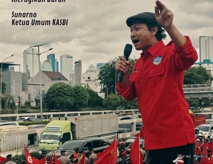 Keterangan foto : Ketua Umum Konfederasi KASBI Unang Sunarno, Minggu (3/5/2026)