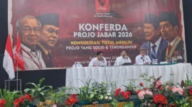Keterangan foto : Projo Jawa Barat yang tengah menggelar agenda puncak organisasi, Konferensi Daerah (Konferda), Sabtu (29/5/2026)