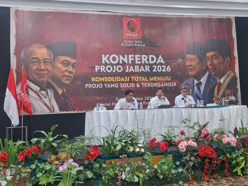 Keterangan foto : Projo Jawa Barat yang tengah menggelar agenda puncak organisasi, Konferensi Daerah (Konferda), Sabtu (29/5/2026)