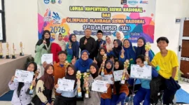Keterangan poto : Peserta didik SKh Neger 01 Lebak berfoto bersama usai pengumumuman juara dalam lomba O2SN dan LKSN tahun 2026 (Doksus)