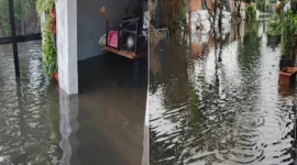 Warga Perumahan D’Amerta Residence di kawasan Ciganitri, Lengkong, Bojongsoang, Kabupaten Bandung, masih diliputi kecemasan akan banjir susulan setelah peristiwa luapan air sungai pada Senin (13/4/2026)