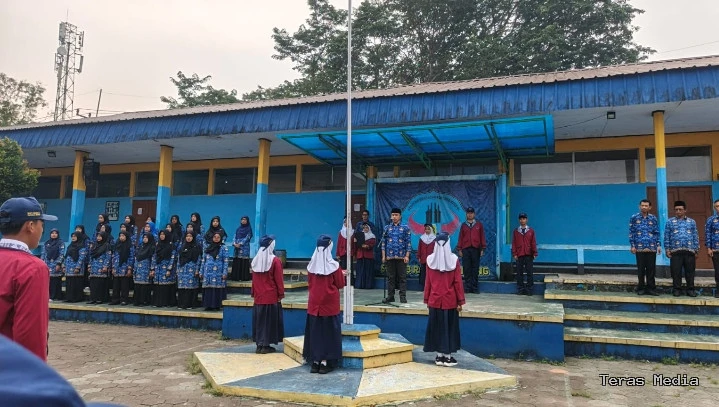 Keterangan poto : Suasana upacara Hari Kelahiran Pancasila Tahun 2016 di SMPN 3 Rangkasbitung
