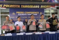 Kapolresta Tangerang, Kombes Pol Andi Muhammad Indra Waspada Amirullah saat konferensi pers