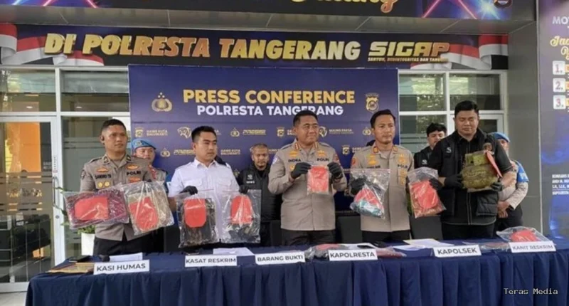 Kapolresta Tangerang, Kombes Pol Andi Muhammad Indra Waspada Amirullah saat konferensi pers