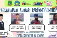 Keterangan poto : Tiga SMAN 2 Maja Peraih medali dalam ajang lomba O2SN tingkat Kabupaten Tahun 2026