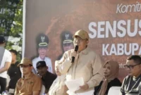 Bupati Lombok Utara, Najmul Akhyar, saat meresmikan pencanangan kegiatan pendataan ekonomi nasional itu pada Minggu (21/6/2026) pekan kemarin.